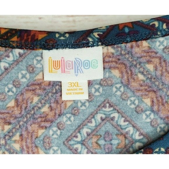 LulaRoe Julia Plus Size 3XL Abstract Casual Burgundy Square Poly/Spandex Dress - Picture 5 of 12